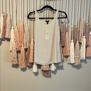 Eileen Fisher Cream Sleeveless Scoop Neck Tank size XXS NWT